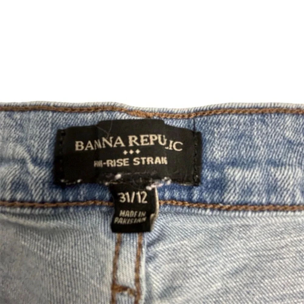 Banana‎ Republic Women's High-Rise Straight Jeans Size 12 Blue Light Wash